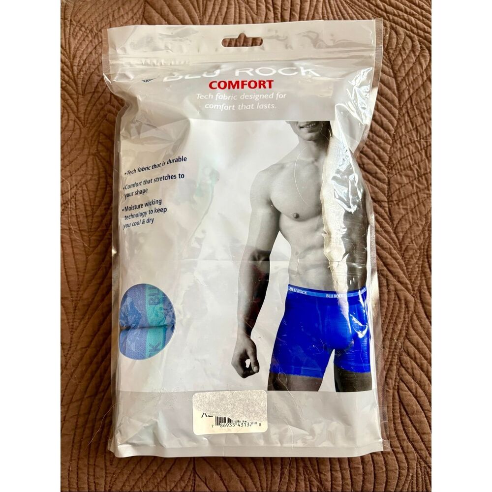 BLU ROCK - NWT 3 Pair Men's Boxer Briefs, Size XL, 95% Cotton/5% Spandex